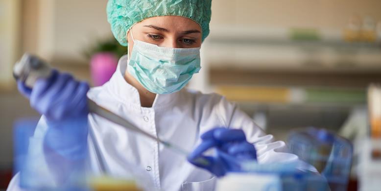 Gateshead Fertility: A member of the team handles a test tube with a sperm sample. 